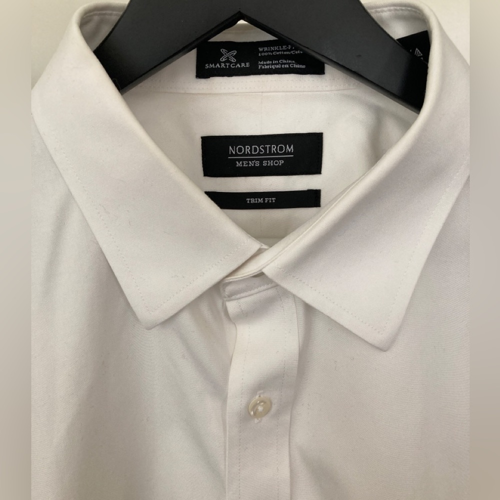 Trim Fit Nordstrom White Dress Shirt 16.5 36-37